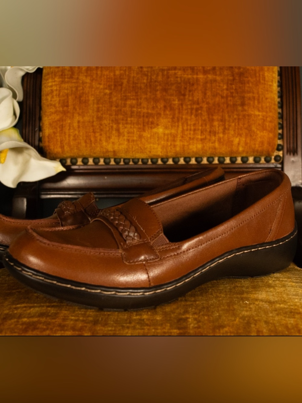 SIZE 9 Clarks Collection Cora Viola Leather Loafers